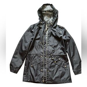 International Details Raincoat & Windbreaker Hood Navy Blue w/ striped lining L